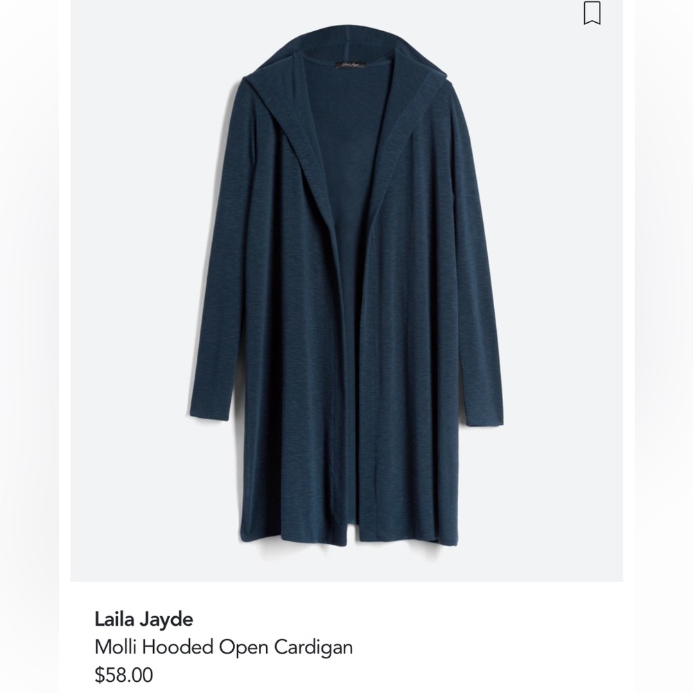 Laila Jayde Molli Hooded Open Cardigan size medium Stitchfix navy sweater